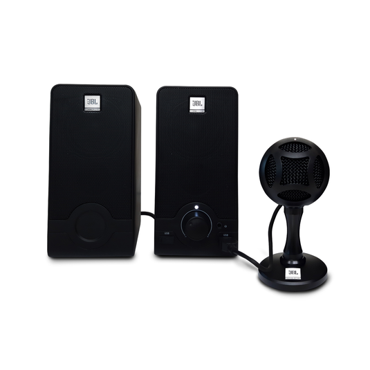 WFH100 - Black - USB powered speakers and Mini USB Microphone Bundle - Hero image number null