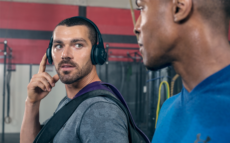 UA Sport Wireless Train Engineered by JBL Wireless on ear headphone built for the gym