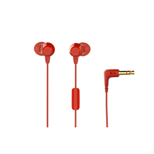 JBL C50HI by Harman in-Ear Headphones with Mic (Red)