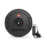 JBL BassPro Hub - Black - 11" (279mm) Spare tire subwoofer with built-in 200W RMS amplifier with remote control. - Hero